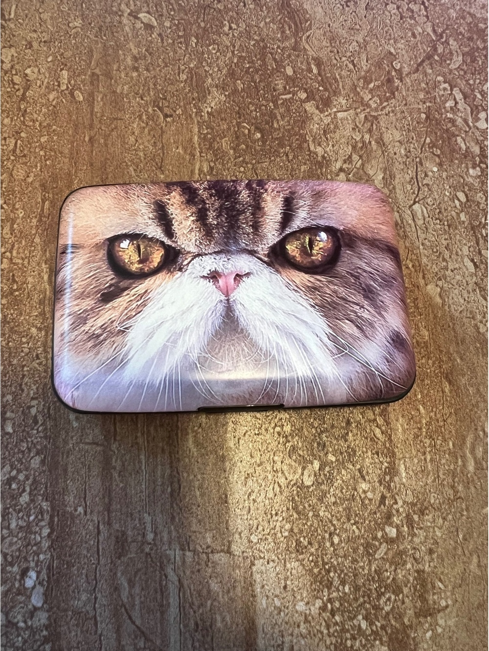 Armored Wallet Card Holder with Cat Face Design